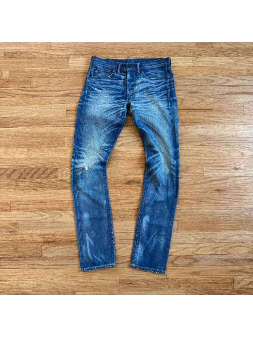 Double RL RRL Repaired Lightwash Selvedge Denim 30/32
